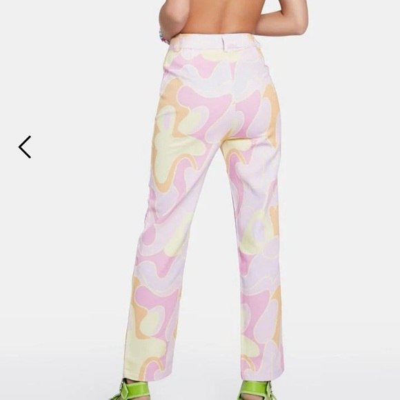 Peppermayo x Dolls Kill Psychedelic Print Keep Your Heart Pants Size 6 Y2K Retro - Picture 13 of 13